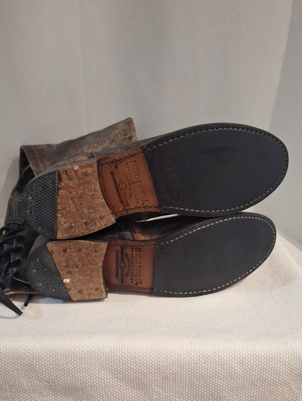 Bed Stu Cobbler Series Manchester Distressed Tall Leather Riding Boots